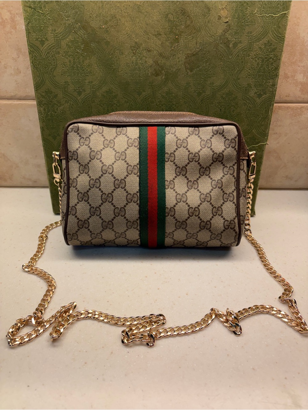 Gucci Beige GG Cross Bag
